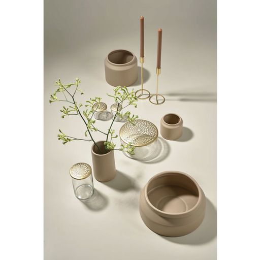Villa Collection ELVA Vase Set, Glass & Brass - 1 set