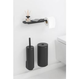 Brabantia MindSet Toilet Roll Holder with Shelf - Mineral Infinite Grey