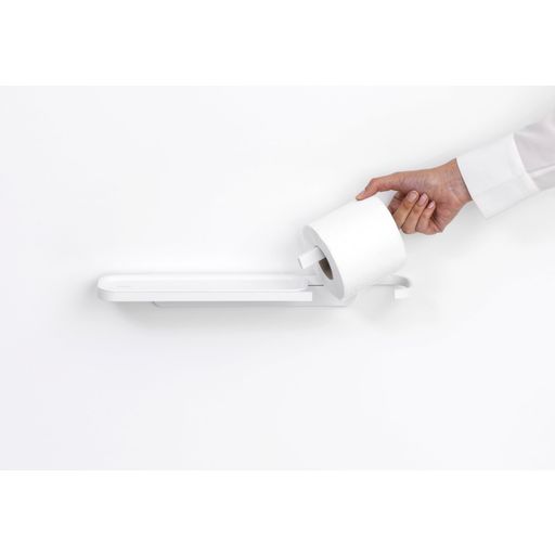 Brabantia MindSet Toilet Roll Holder with Shelf - Mineral Fresh White