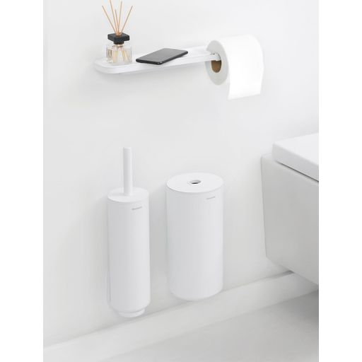 Brabantia MindSet Toilet Roll Holder with Shelf - Mineral Fresh White