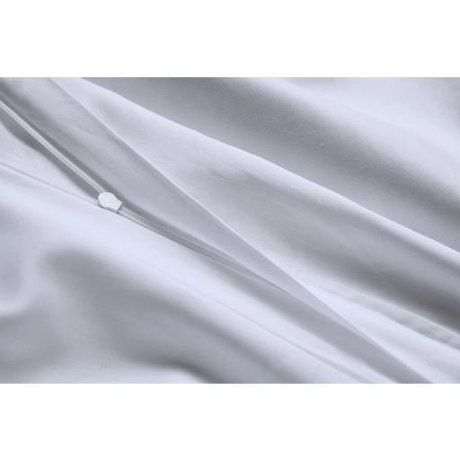 Copripiumino in Lino Satin Mako, 135 x 200 cm - White