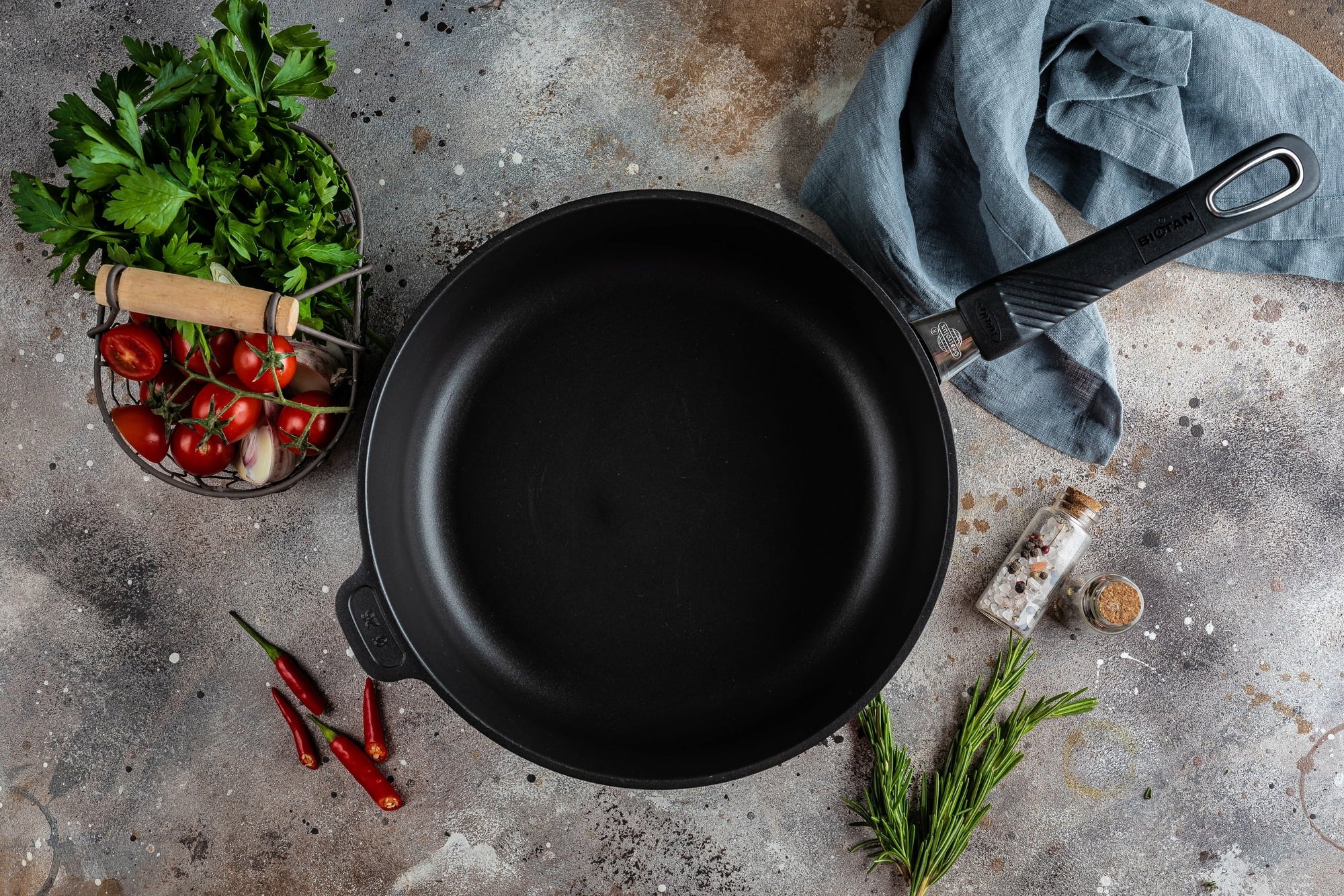 Gastrolux Hochrandpfanne mit abnehmbarem Stiel