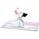 Lovepop Baby Stork Pop-Up Card - rosa