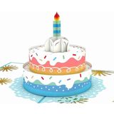 Pop-up voščilnica - Mavrična rojstnodnevna torta