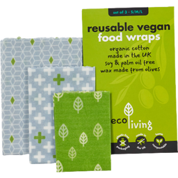 ecoLiving Vegan Food Wraps - 3 Pieces