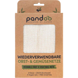 Pandoo Fruit & Vegetable Nets - Set of 6 + Bread Bag