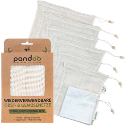 Pandoo Fruit & Vegetable Nets - Set of 6 + Bread Bag