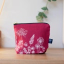 Helen Round Garden Design Cosmetic Bag - Red