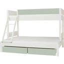 3/4 Absturzsicherung für 90x200 cm Huxie Bett - grün