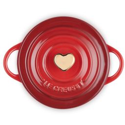 Le Creuset Mini-Cocotte con Pomolo a Cuore - Ciliegia