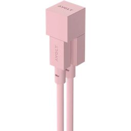 AVOLT Cable 1 USB A to Lightning, 1,8 m - Old Pink