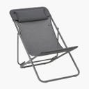 Lafuma MAXI TRANSAT+ Deck Chair with Cushion - Obsidian/Titane