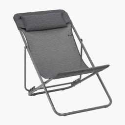Lafuma MAXI TRANSAT+ Deck Chair with Cushion - Obsidian/Titane