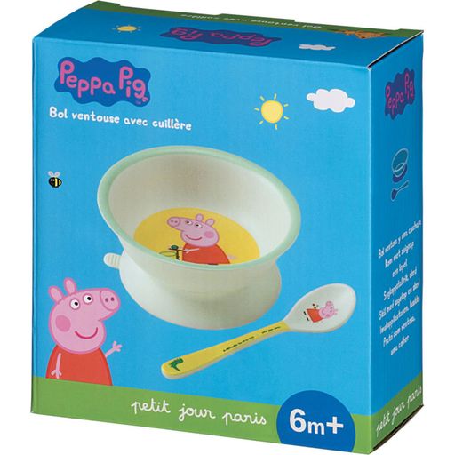 Peppa Pig - skodelica za hranjenje s priseskom in žlica - 1 k.