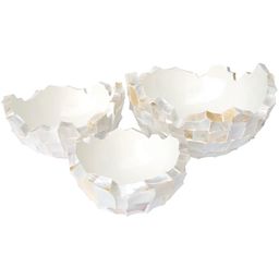 Fleur Ami Bowl - White, Mussel shell finish
