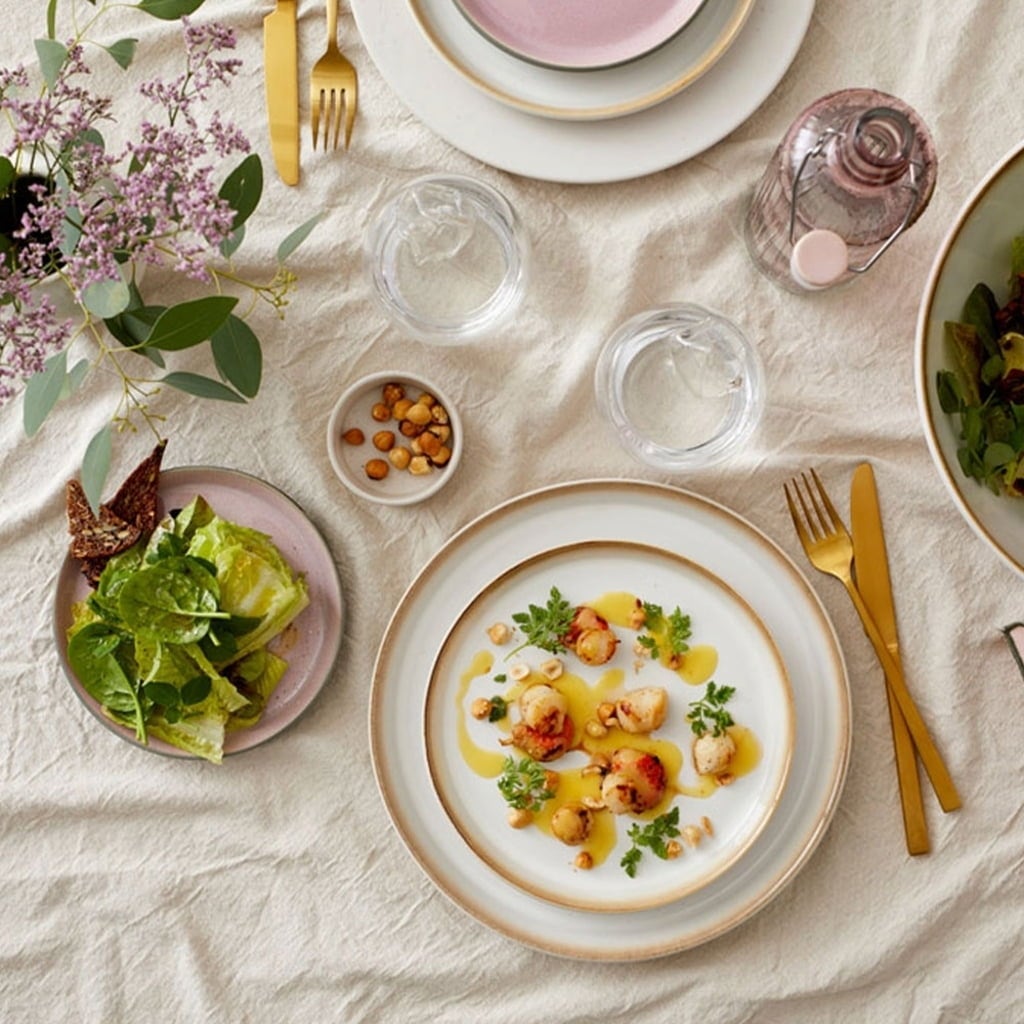 Bitz Dinner Plate, 27 cm - Grey / Cream