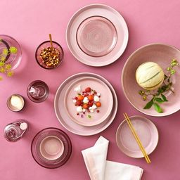 Bitz Dinner Plate, 27 cm - Grey / Light Pink