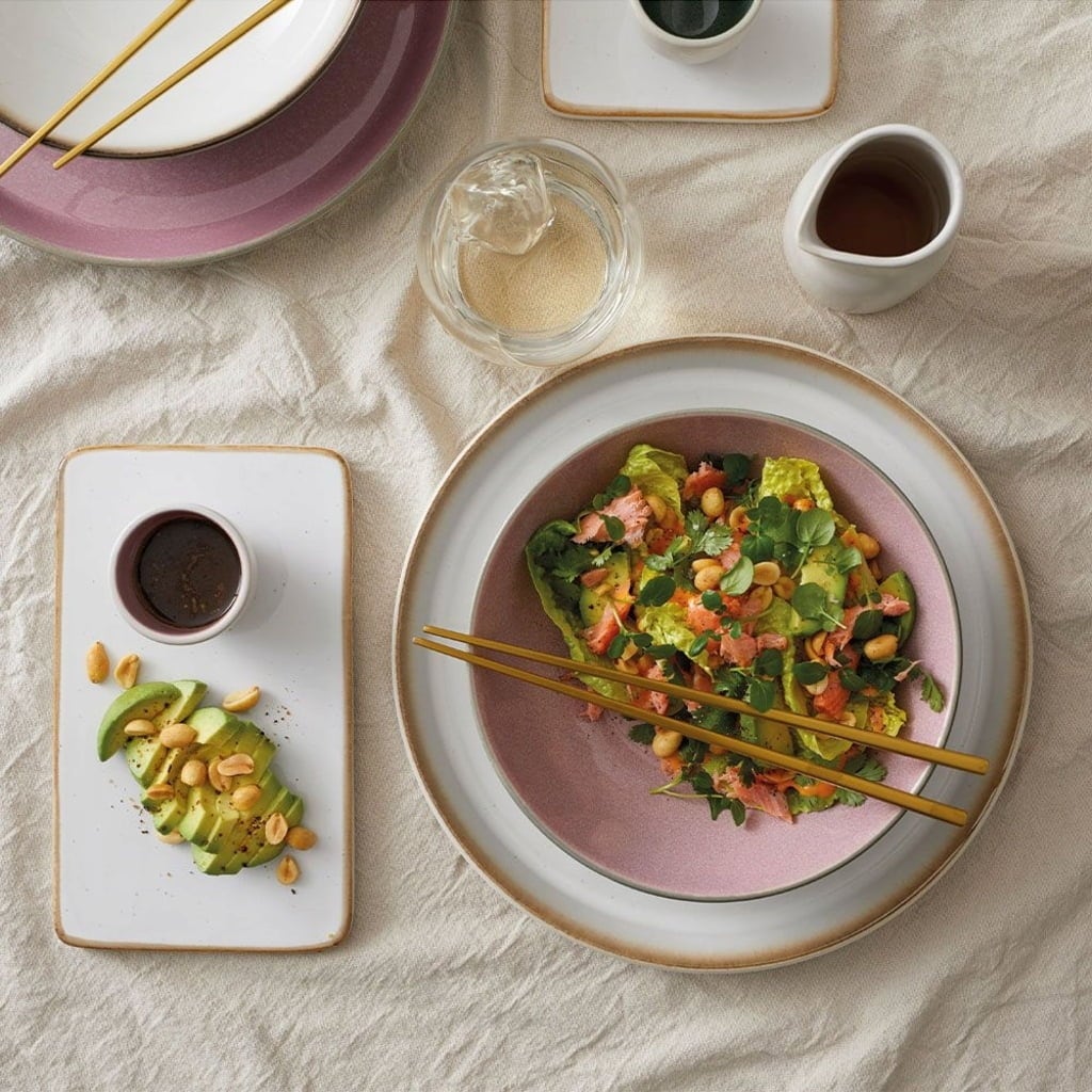 Bitz Pasta Plate - Grey / Light Pink