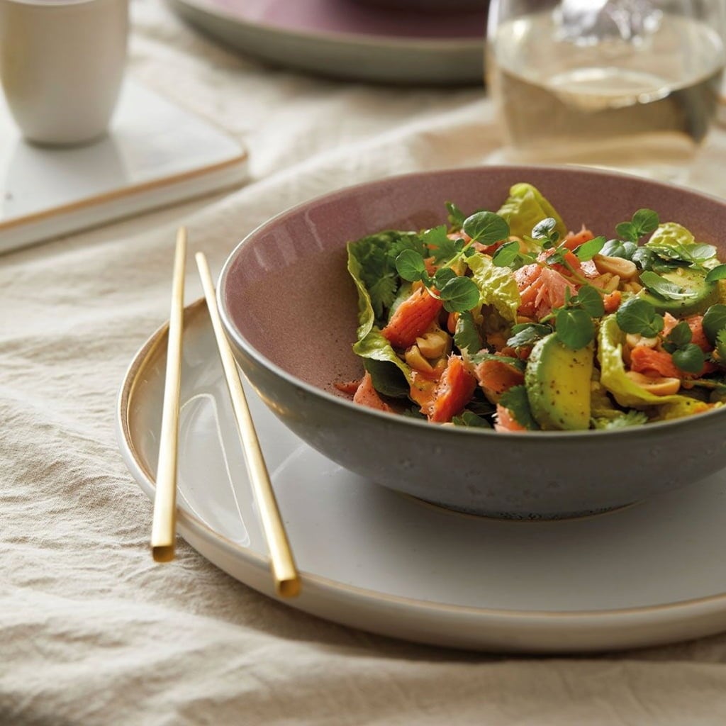 Bitz Pasta Plate - Grey / Light Pink