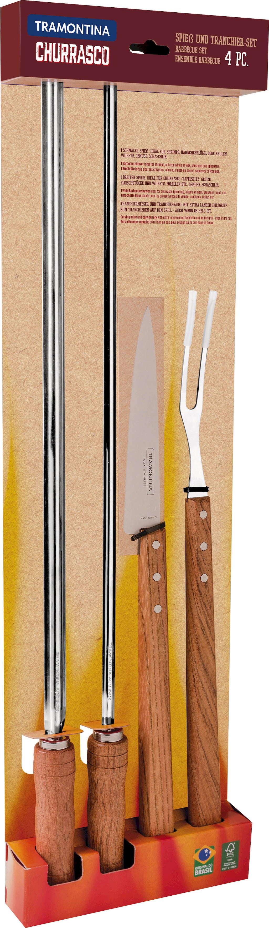 Tramontina Grillset CHURRASCO, 4-delat