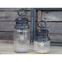 Chic Antique French Stable Lantern with Bulb & Timer - H 22 cm, Ø 11 cm