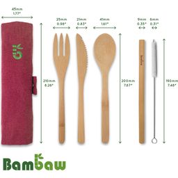 Bambaw Bamboo Cutlery Set - Berry