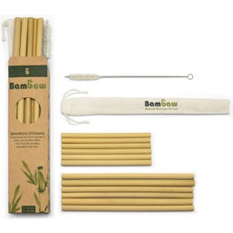 Bambaw Scatola di Cannucce in Bambù - 6 pezzi 14 cm / 6 pezzi 22 cm