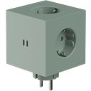 AVOLT Square 2 - Wall Socket Extender - Oak Green