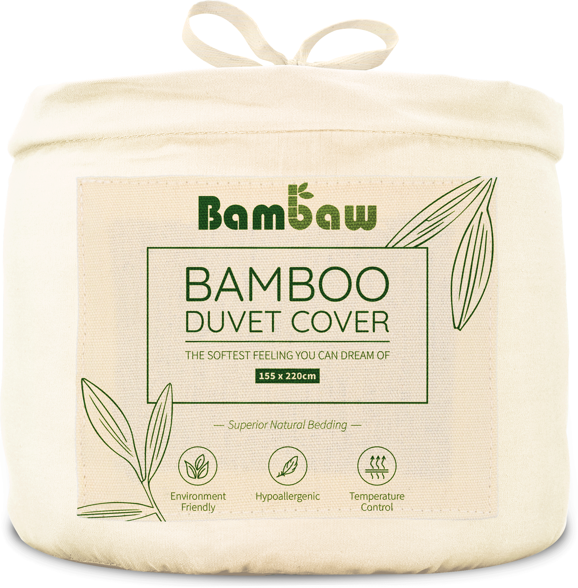 Bambus Bettwäsche Deckenbezug 155 x 220 cm - Ivory