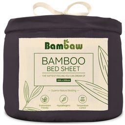 Bambaw Cozy Bambus Spannbettlaken 200 x 200 cm - Charcoal