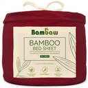Bambaw Cozy Sábana Bajera de Bambú 90 x 200 cm - Burgundy
