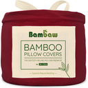 Bambaw Cozy Set di 2 Federe in Bambù, 50 x 70 cm - Burgundy