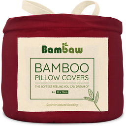 Bamboo Bed Linens - Pillow Case 50 x 70 cm, Set of 2 - Burgundy