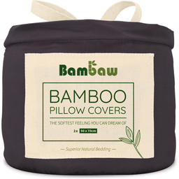 Bamboo Bed Linens - Pillow Case 50 x 70 cm, Set of 2 - Charcoal