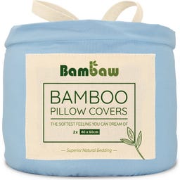 Bamboo Bed Linens - Pillow Case 40 x 60 cm, Set of 2 - Light Blue