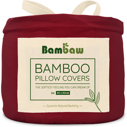 Bambaw Cozy Federa in Bambù 40 x 60 cm, Set da 2 - Burgundy