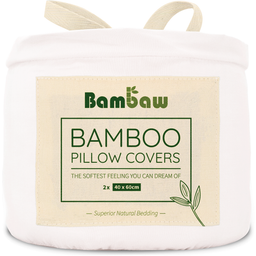 Bambaw Cozy Set di 2 Federe in Bambù, 40 x 60 cm - White