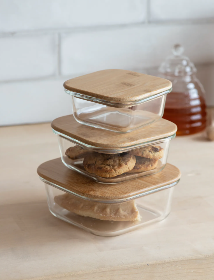 Pebbly Vorratsbehälter Aus Glas 650ml - Rechteckiger Glascontainer Für Lebensmittel