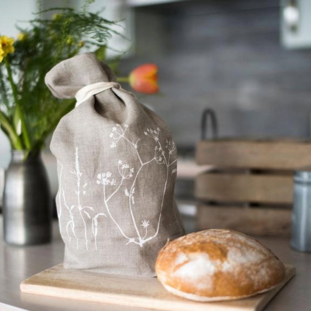 Sacchetti Per Pane In Lino – 6 Pezzi 30x40 Cm, Riutilizzabili, Per Conservare Pane, Frutta E Verdura Freschi