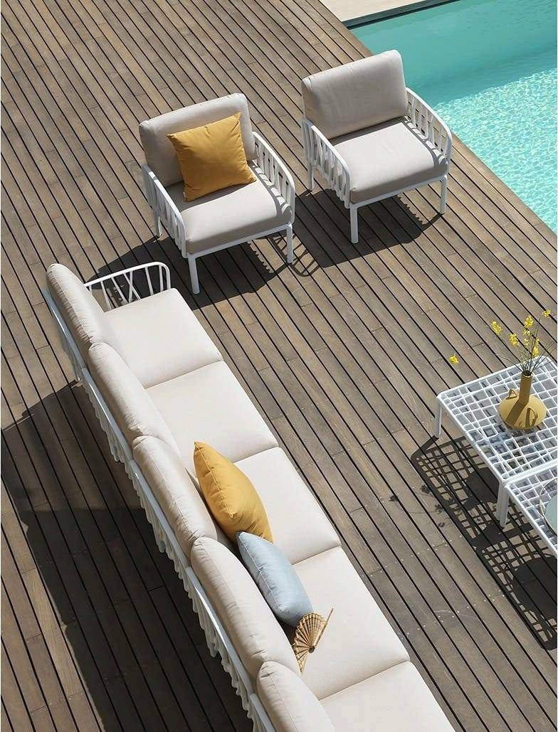 NARDI Chaise Lounge KOMODO, Cadre Blanc Interismo.fr