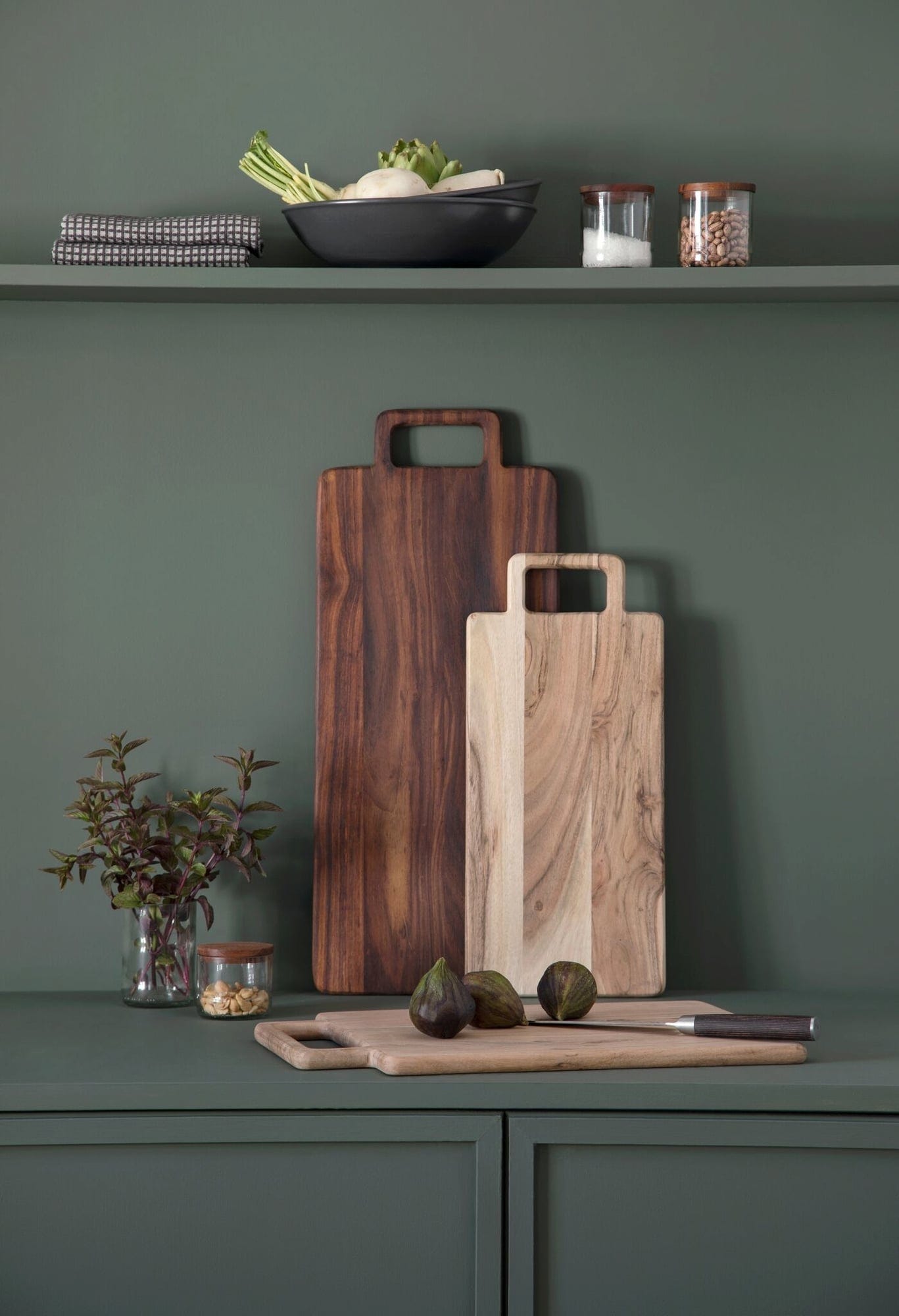 Kitchencraft industriale cucina artigianale in legno a tagliere tagliere, Legno, Beige/Grey, 48 x 32 x 5.2 cm