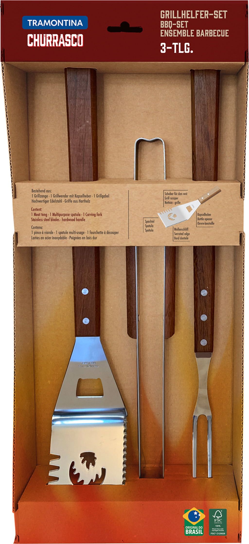 Tramontina BBQ 3 Piece Tool Set | Costco UK