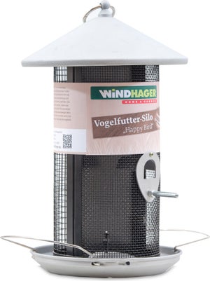 Mangeoire Silo à Oiseaux Windhager Urban Life – Distributeur De Graines Transparent, Vert Anis, Pour Balcon Et Jardin